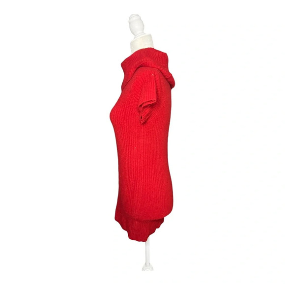 Red Knit Turtleneck Tunic Large Y2K - Picture 2 of 4